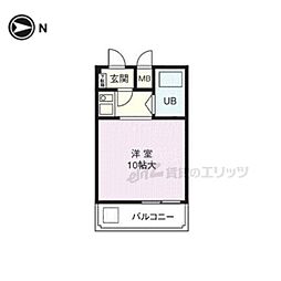 コーポ三和新大宮I号館 3階ワンルームの間取り