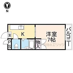 JR桜井線 桜井駅 徒歩14分の賃貸マンション 4階1DKの間取り