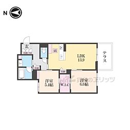 シャーメゾン　新大宮 1階2LDKの間取り