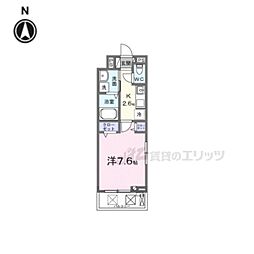 アルバーダ 2階1Kの間取り