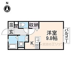 ドルフI 1階1Kの間取り