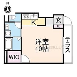 近鉄橿原線 大和八木駅 徒歩14分の賃貸アパート 1階1Kの間取り