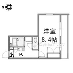 レオパレスドリーム浪漫 1階1Kの間取り