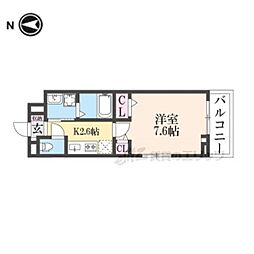 近鉄橿原線 八木西口駅 徒歩10分の賃貸アパート 3階1Kの間取り