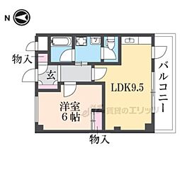 中川ビル 4階1LDKの間取り