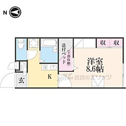 レオパレスヴィラージュＣ 1階1Kの間取り