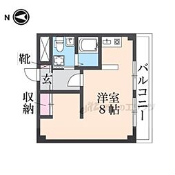 フラッツ小西 6階ワンルームの間取り