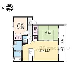 ラフィナートＢ・Ｃ 1階2LDKの間取り