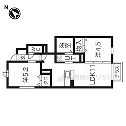 メルシー 1階2LDKの間取り