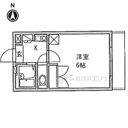 レオパレスルピナス 1Kの間取図画像