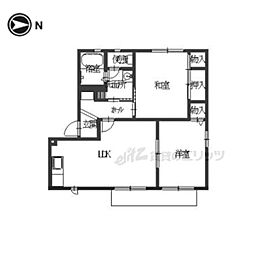 エルドラード五位堂 1階2LDKの間取り