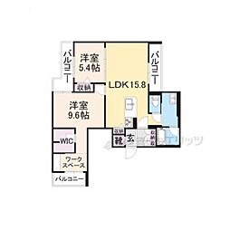 Ｄｒａｇｏ　I　II 3階2LDKの間取り