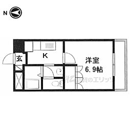 アパルトマン 2階1Kの間取り
