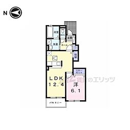 ジェントリーI 1階1LDKの間取り