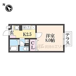 リヴェール・メゾン 1階1Kの間取り