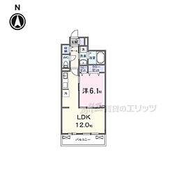 JR和歌山線 畠田駅 徒歩6分の賃貸アパート 2階1LDKの間取り