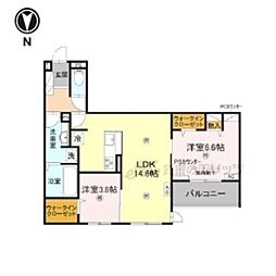 吉勇 3階2LDKの間取り