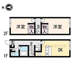 レオパレスいわはし 1階2DKの間取り