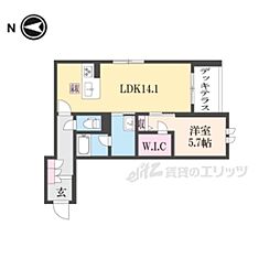 JR関西本線 奈良駅 徒歩7分の賃貸マンション 1階1LDKの間取り