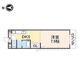 近鉄大阪線 大和高田駅 徒歩15分の賃貸マンション 2階1DKの間取り