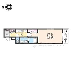 ガルデニア　II 3階1Kの間取り