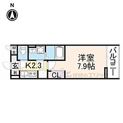 近鉄大阪線 五位堂駅 徒歩7分の賃貸アパート 2階1Kの間取り