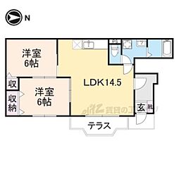 ジェルメ 2LDKの間取図画像