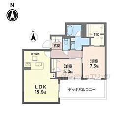 ジェイエイチエスプレミア西大寺 2LDKの間取図画像
