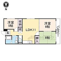 まあぁろーマンション 3LDKの間取図画像