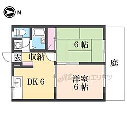 エステートピア築山二番館 2DKの間取図画像