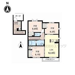 サン・クレールB 3LDKの間取図画像