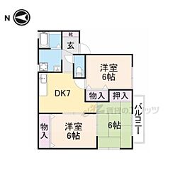 コニーハウス 3DKの間取図画像