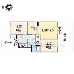 サンモール富堂3 2LDKの間取図画像