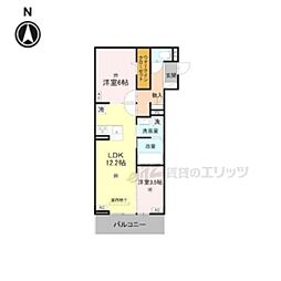 RETOLIA河原城 2LDKの間取図画像