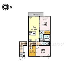 メゾンダンデリオン 2LDKの間取図画像