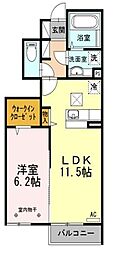 グランメール 1LDKの間取図画像