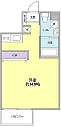 ヴェルデパティオ ワンルームの間取図画像
