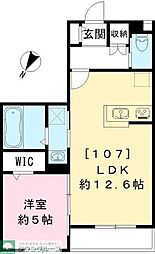 プレシャスコート 1LDKの間取図画像