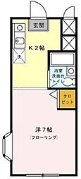 サンコーポ 1Kの間取図画像