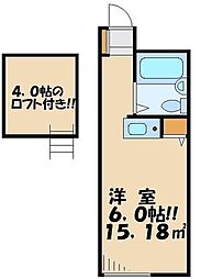 アップルハウス永福町 ワンルームの間取図画像