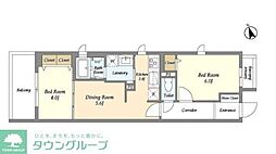 アプリーレ南荻窪 2DKの間取図画像