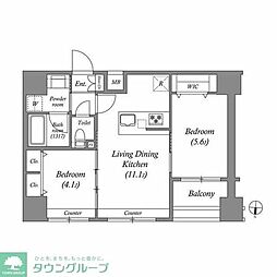 ACP Residence 中野新橋 2LDKの間取図画像