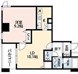 クレール中野 1LDKの間取図画像