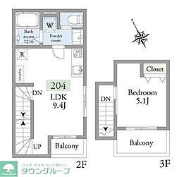 アーベインテラス高円寺 1LDKの間取図画像
