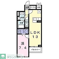 世田谷区大蔵1丁目アパート 1LDKの間取図画像