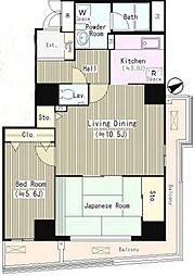 ハイエスト荻窪 2LDKの間取図画像