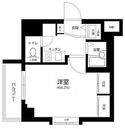 ラグジュアリーアパートメント東中野 1Kの間取図画像