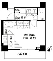 ザ・レジデンス早稲田 1Kの間取図画像