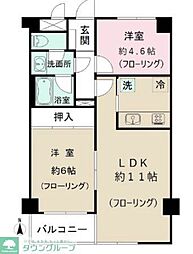 リウズヒル氷川台 2LDKの間取図画像