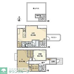 桃井戸建 1階1SLDKの間取り